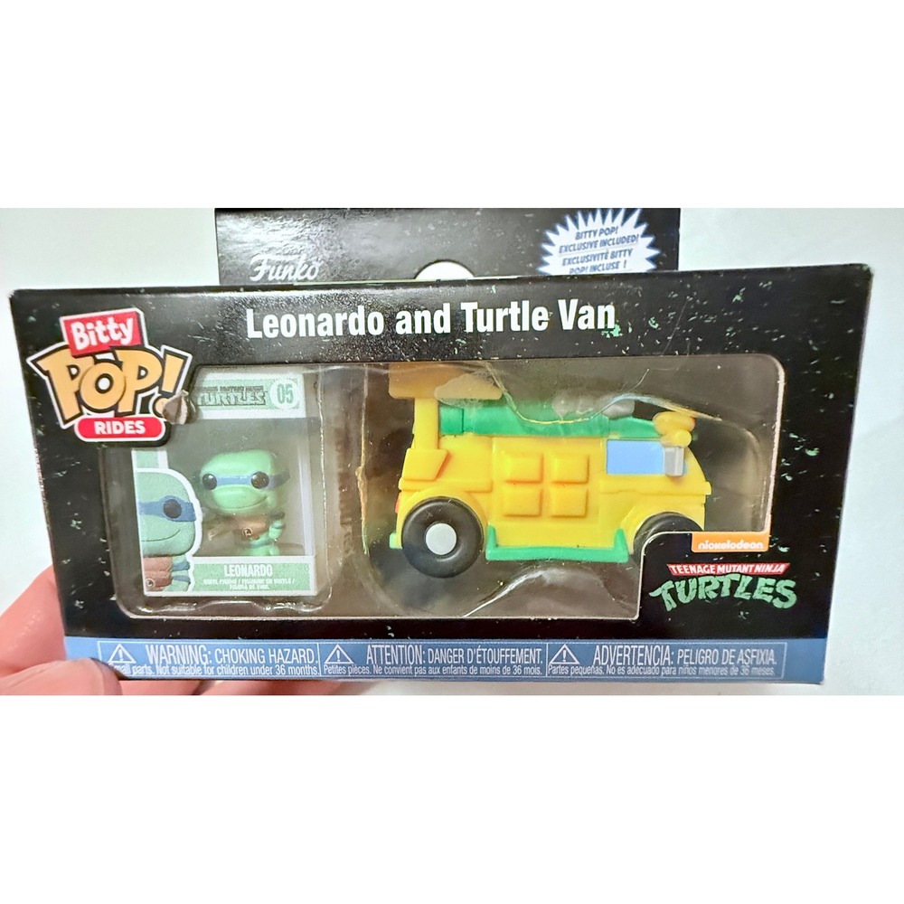 Funko Bitty Pop Rides TMNT Kids Micro Leonardo Turtle Van New Vinyl Figure Set